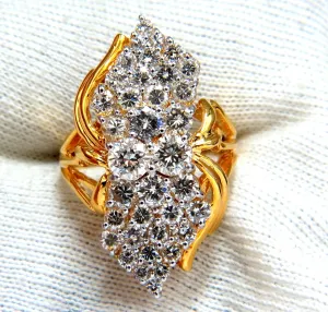 3.50ct Natural Diamonds Rounds Cocktail Prime Cluster ring 14kt