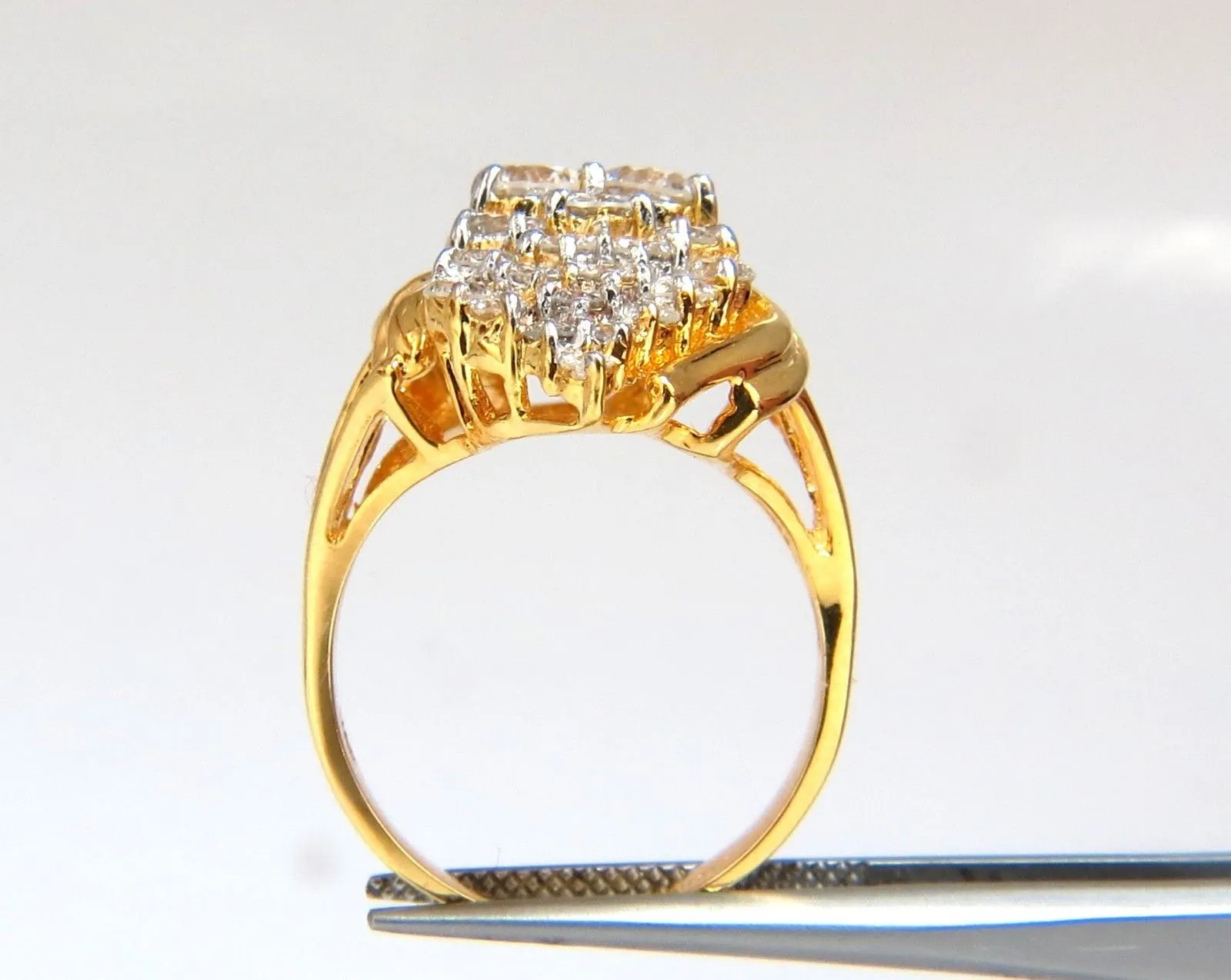 3.50ct Natural Diamonds Rounds Cocktail Prime Cluster ring 14kt