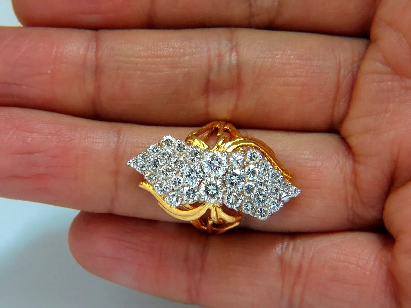 3.50ct Natural Diamonds Rounds Cocktail Prime Cluster ring 14kt
