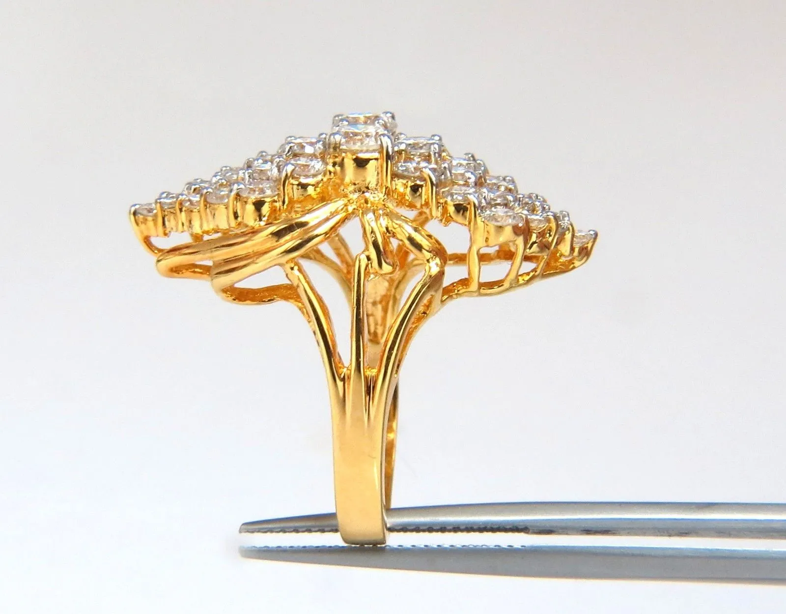 3.50ct Natural Diamonds Rounds Cocktail Prime Cluster ring 14kt