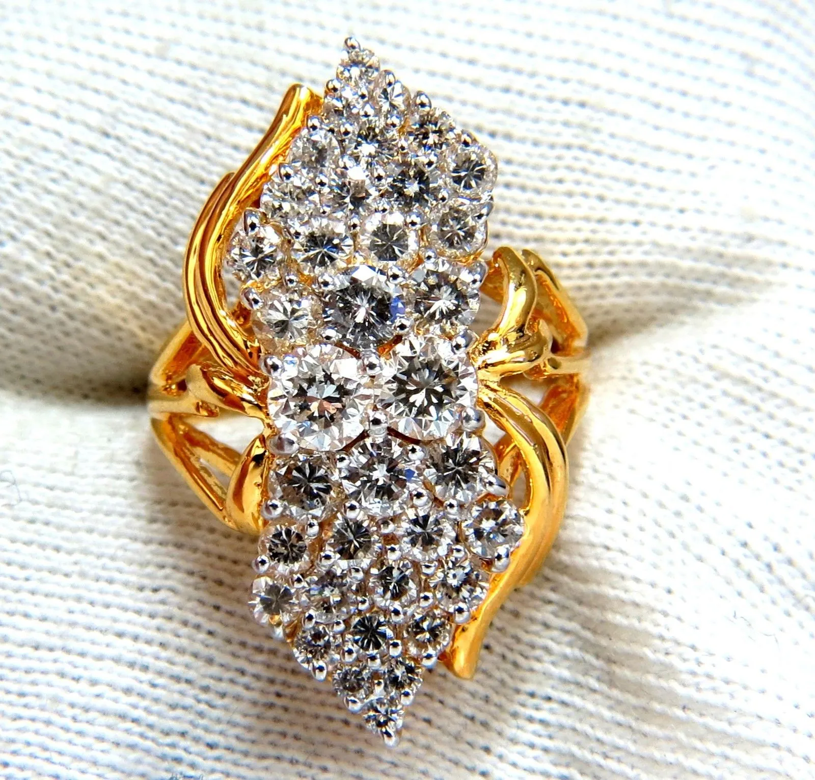 3.50ct Natural Diamonds Rounds Cocktail Prime Cluster ring 14kt