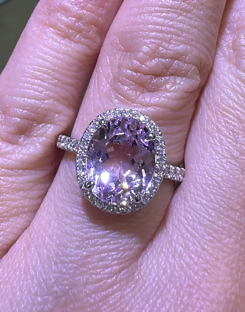 4.73ct tw Kunzit & Diamond Cocktail Ring