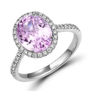 4.73ct tw Kunzit & Diamond Cocktail Ring