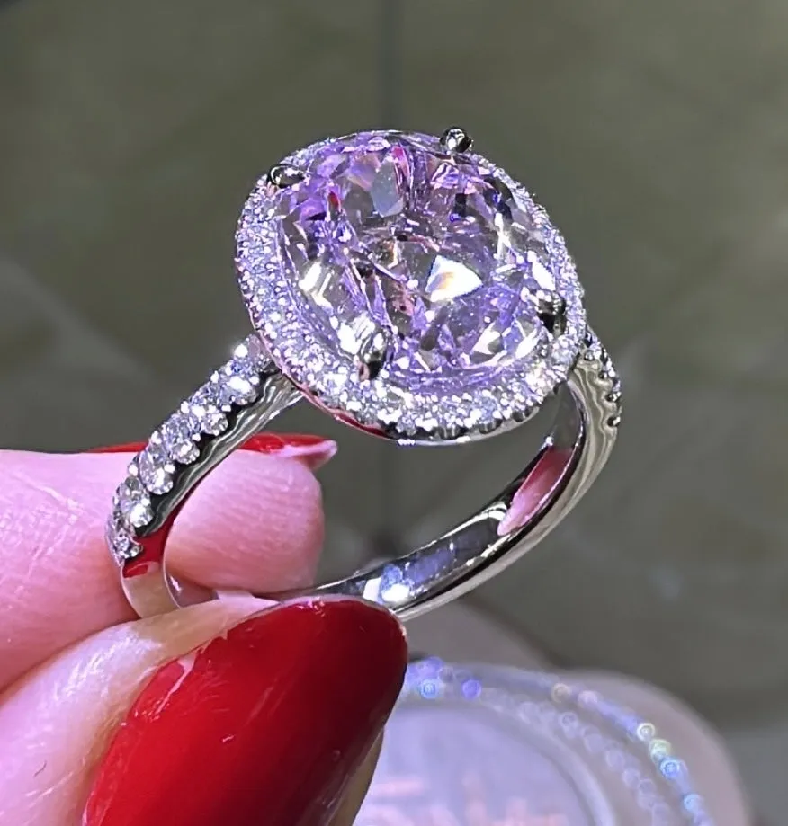 4.73ct tw Kunzit & Diamond Cocktail Ring