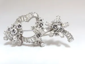 5.00ct Diamonds cluster brooch pendant pin Platinum Estate Cluster Cocktail