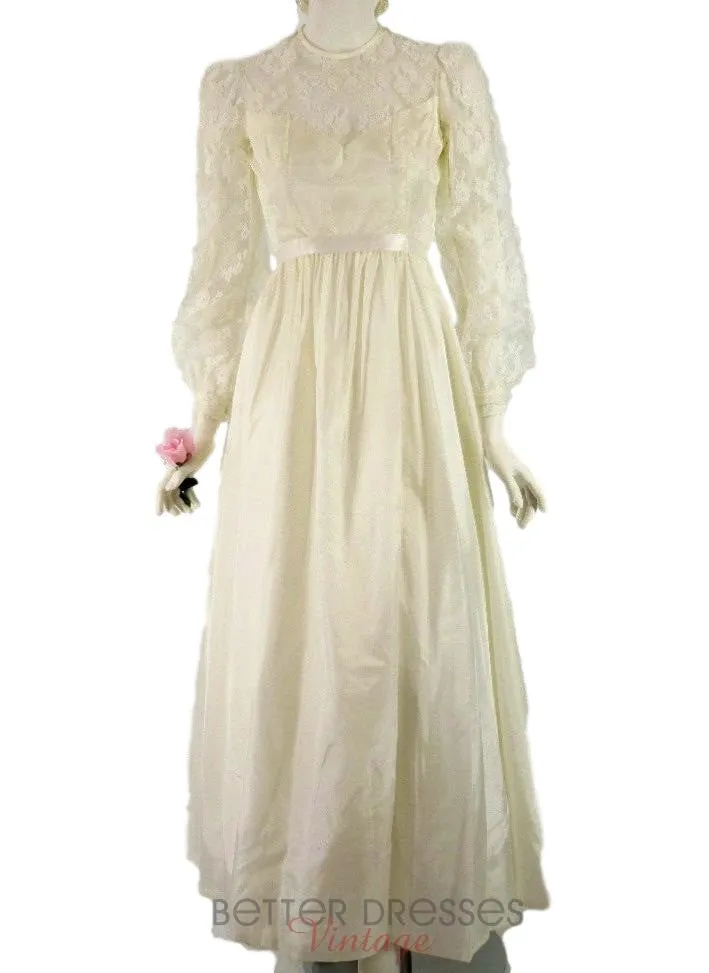70s Cream Wedding Dress - sm