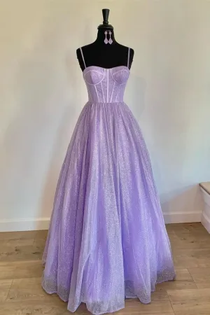 A-line Straps Long Formal Dresses