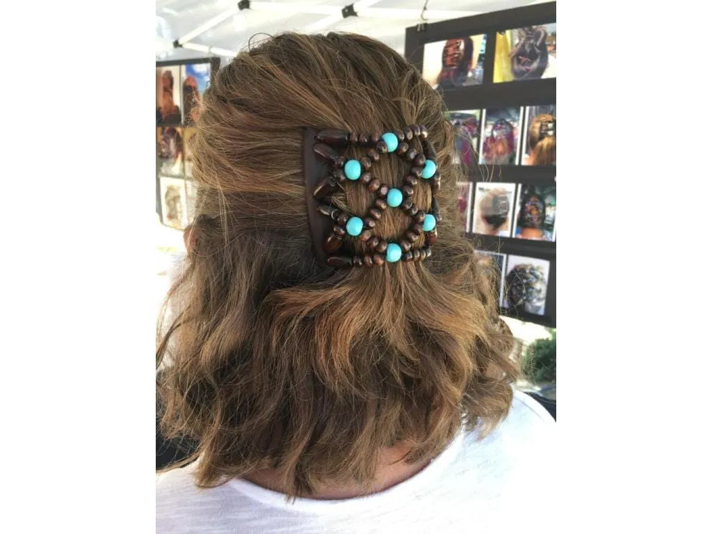 African Butterfly Chameleon Hair Comb - Stones & Bones Blonde 45
