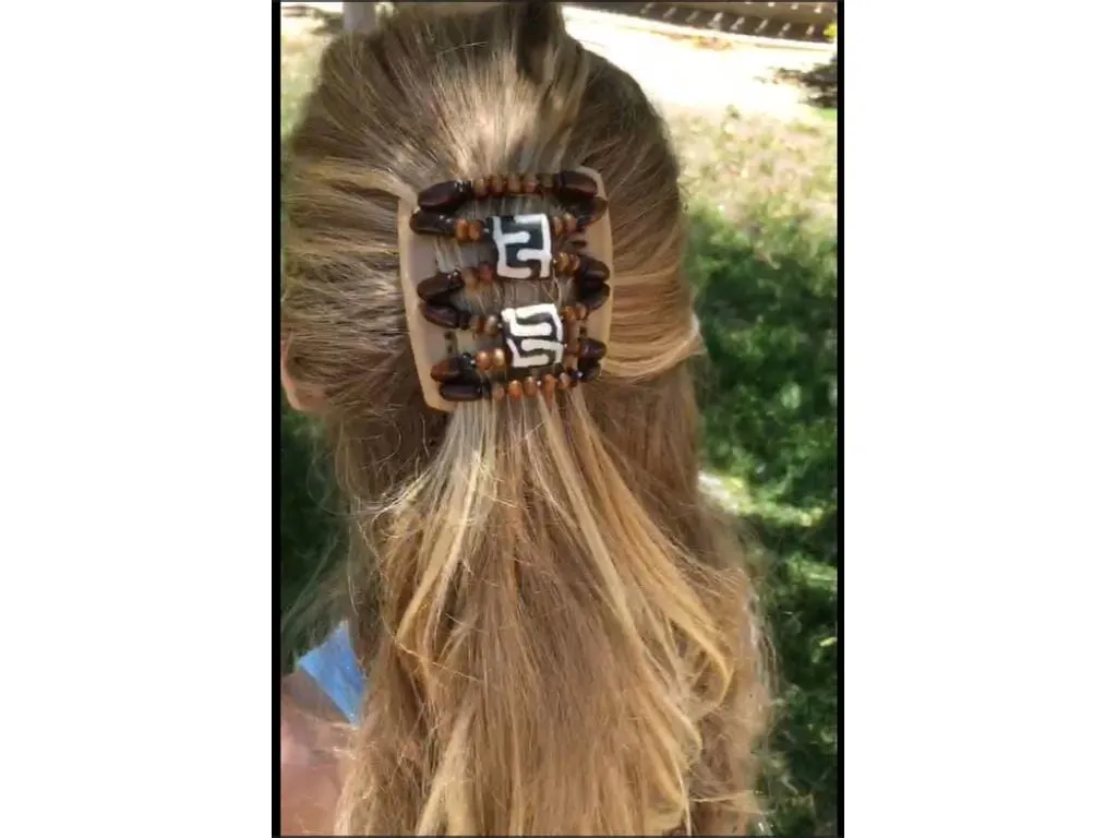 African Butterfly Chameleon Hair Comb - Stones & Bones Blonde 45