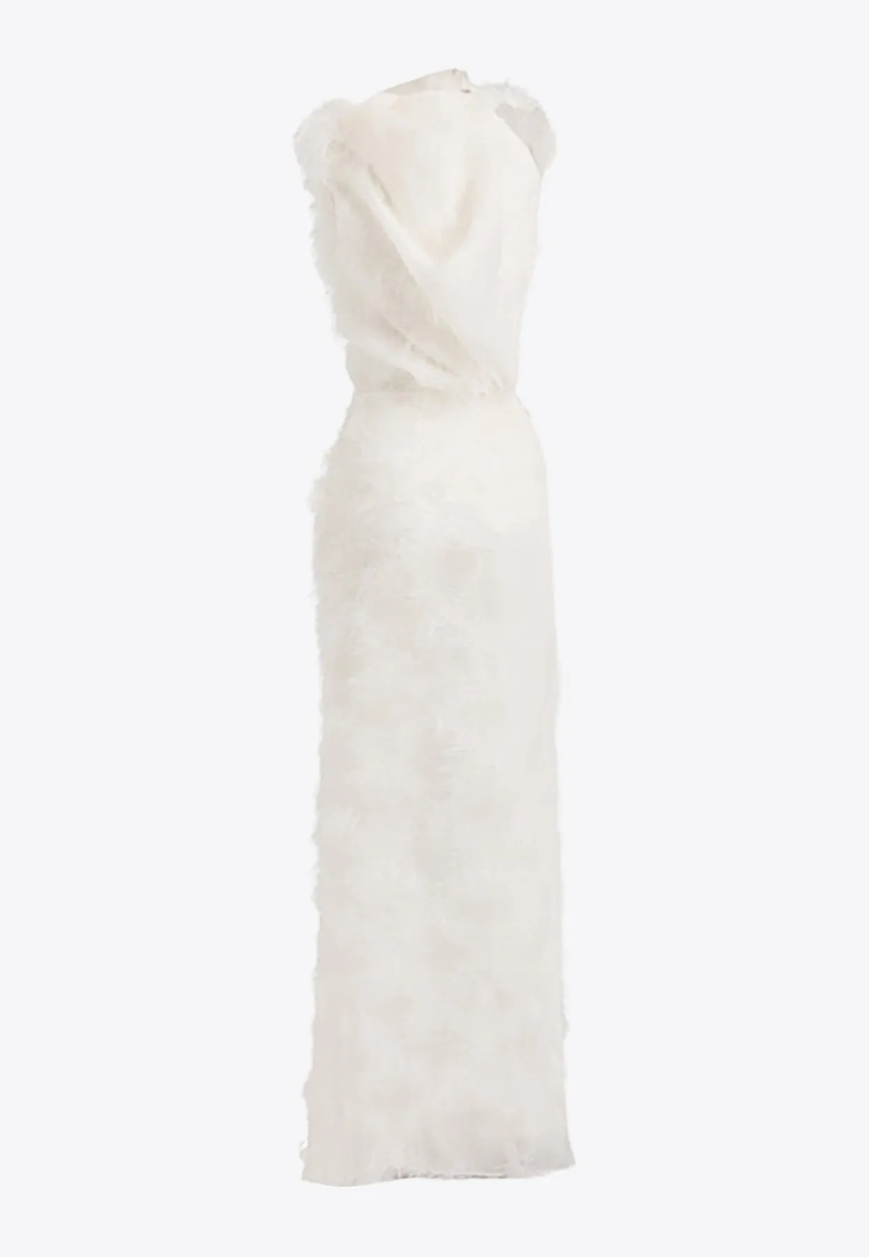 Alabaster Feather Midi Dress