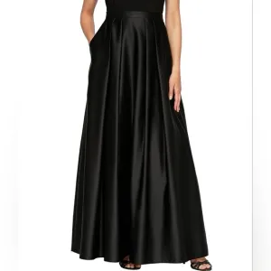 Alex Evenings Black Maxi A-line Skirt Size Medium