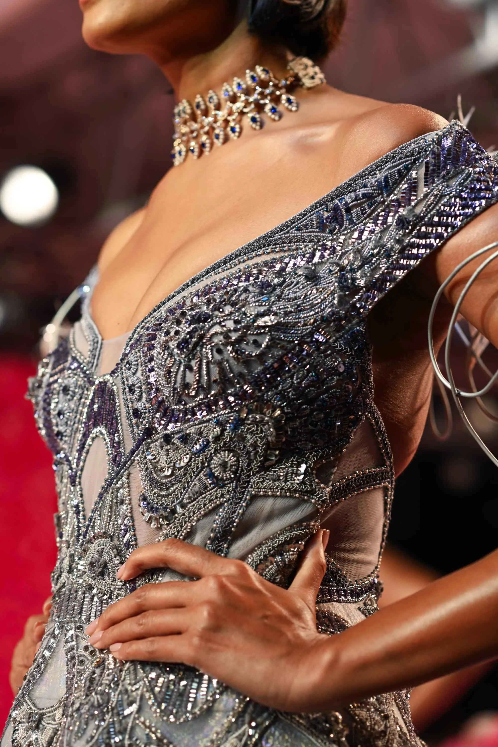 Amelie silver gown and drape