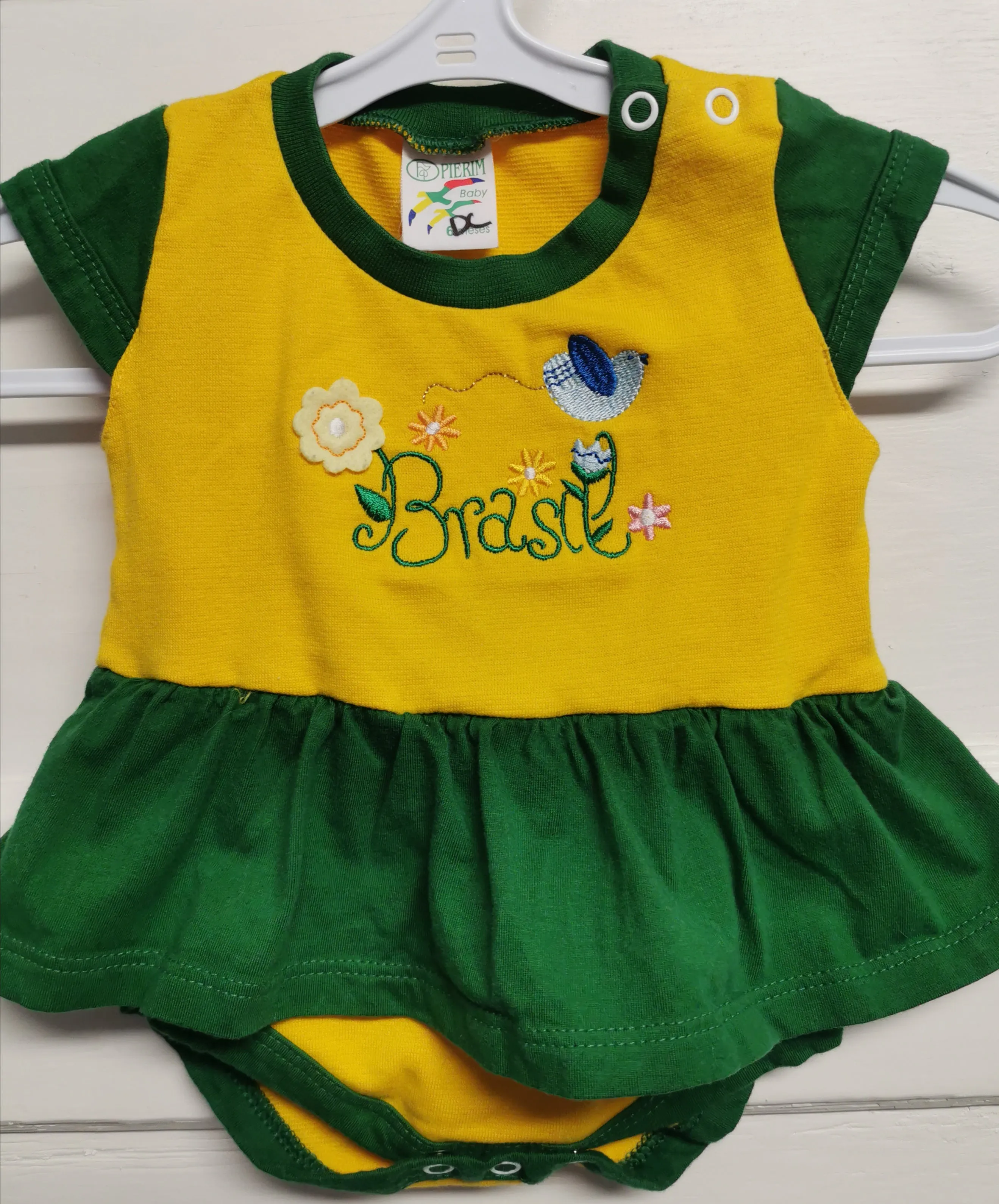 BABY GIRL SIZE 0/3 MONTHS - Pierim, Ruffled Onesie Dress NWOT B47