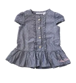 BABY GIRL SIZE 12 MONTHS - CALVIN KLEIN, Ruffled Summer Dress EUC B13