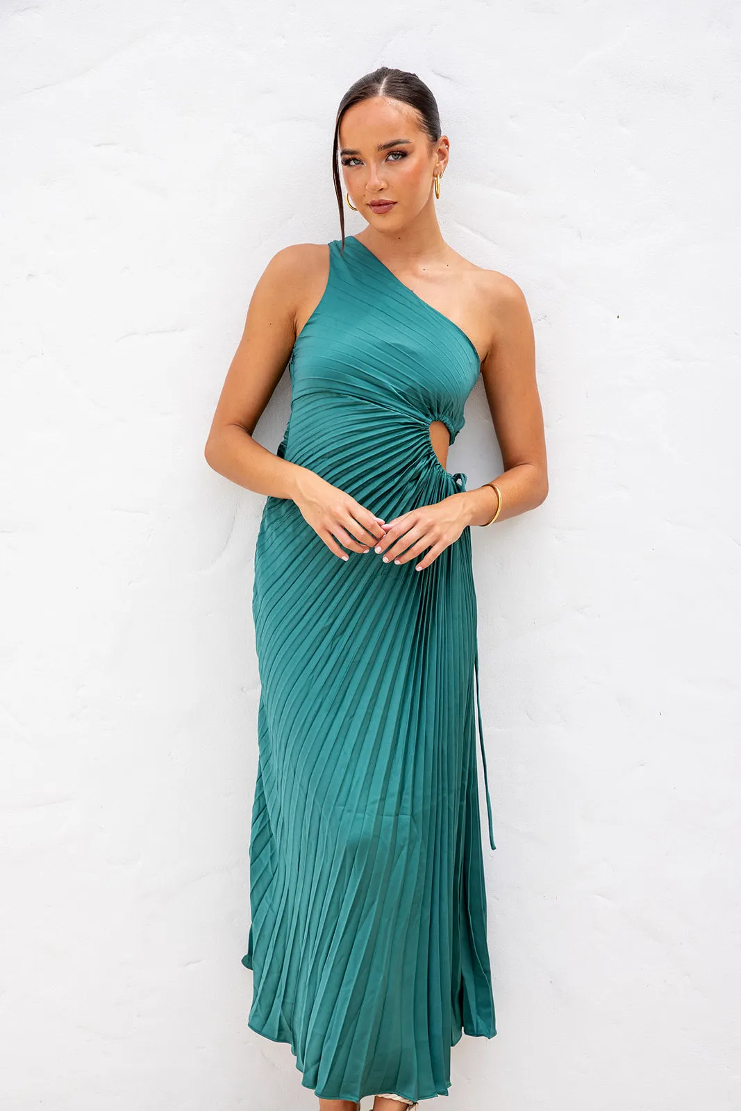 Baina Midi Dress-Green