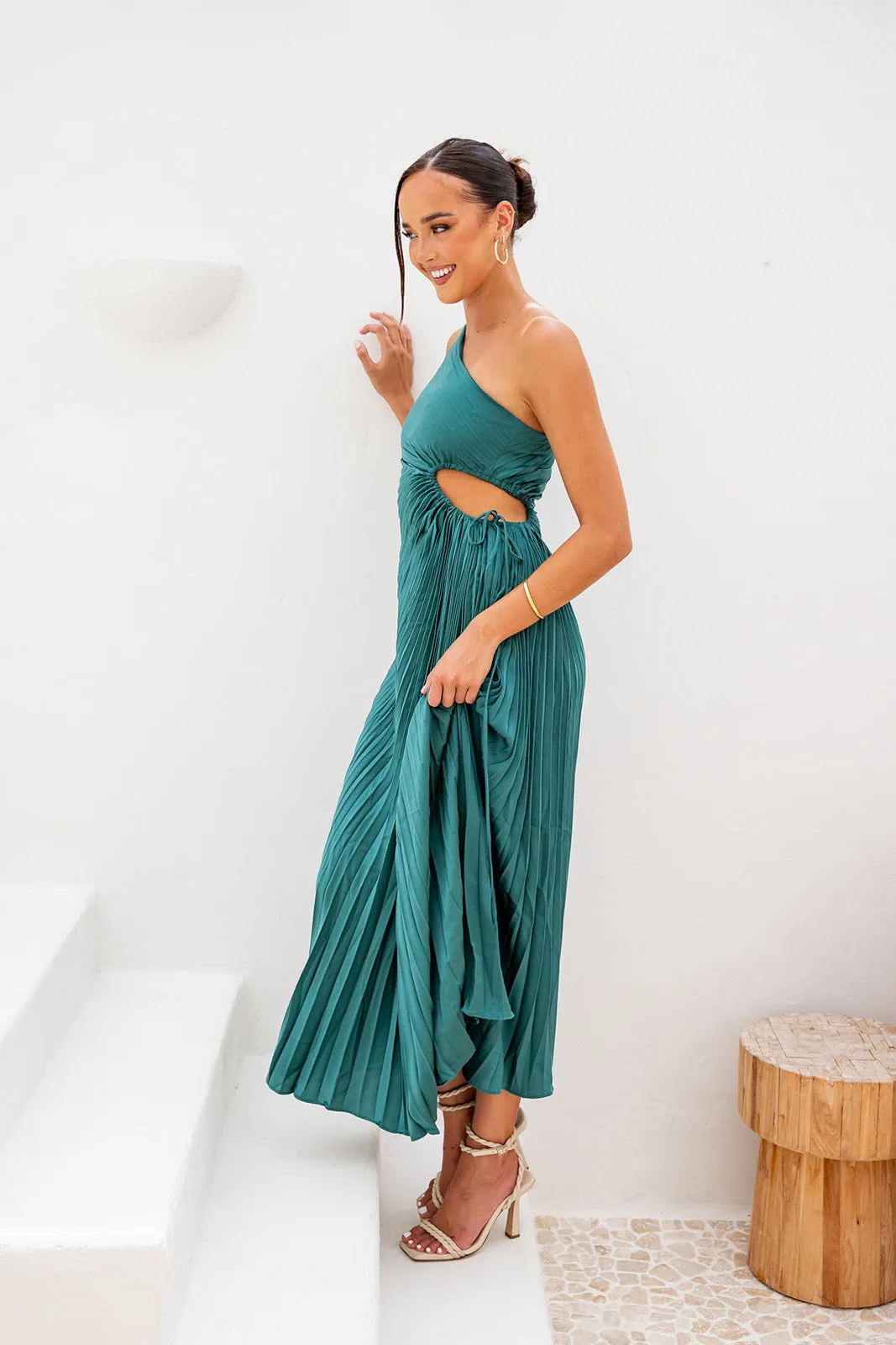 Baina Midi Dress-Green