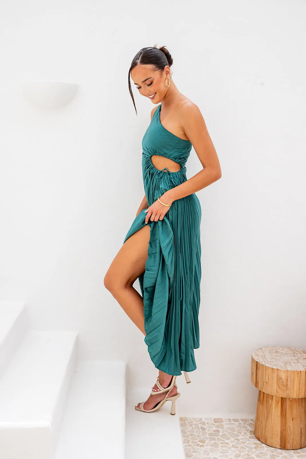 Baina Midi Dress-Green
