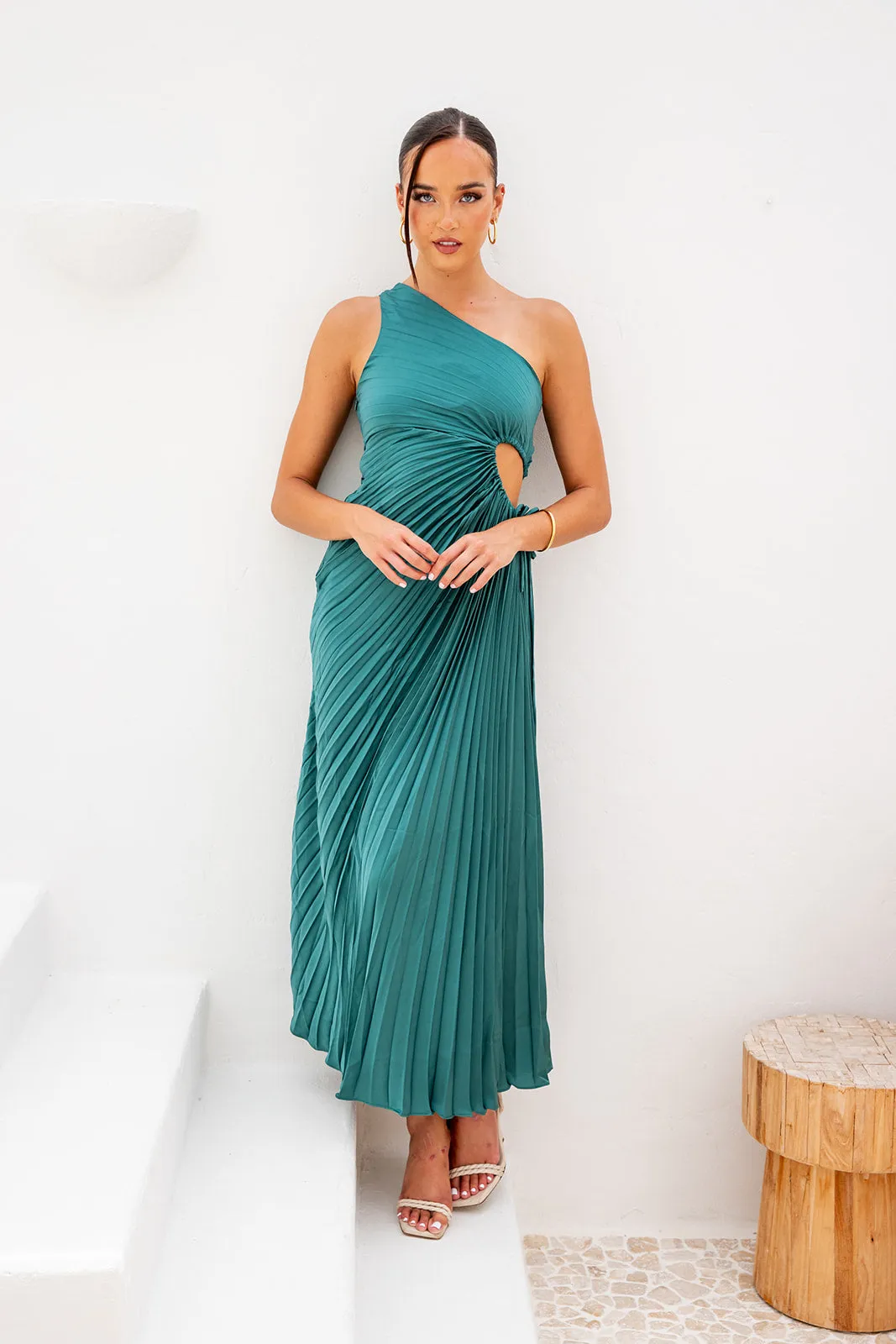 Baina Midi Dress-Green