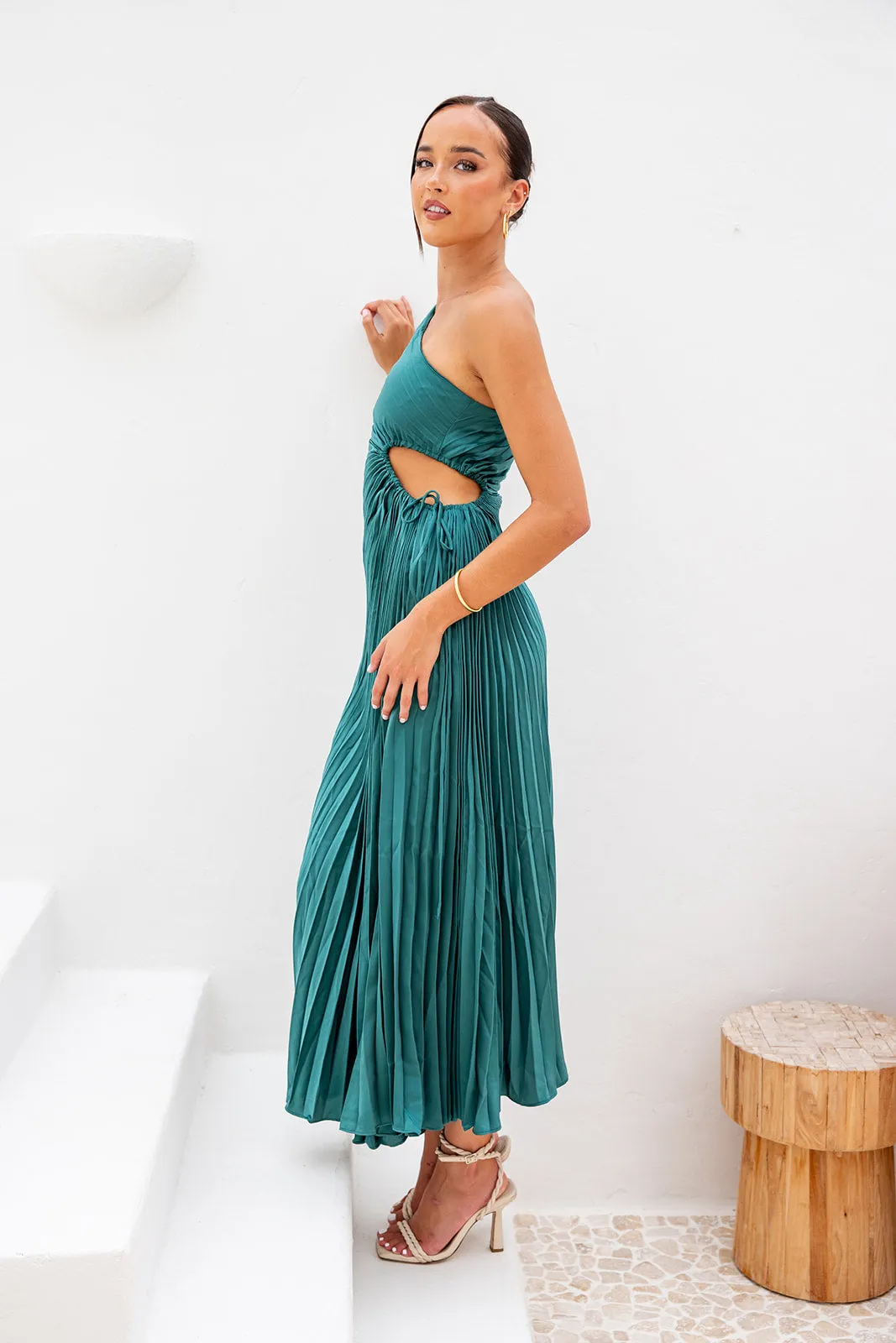 Baina Midi Dress-Green
