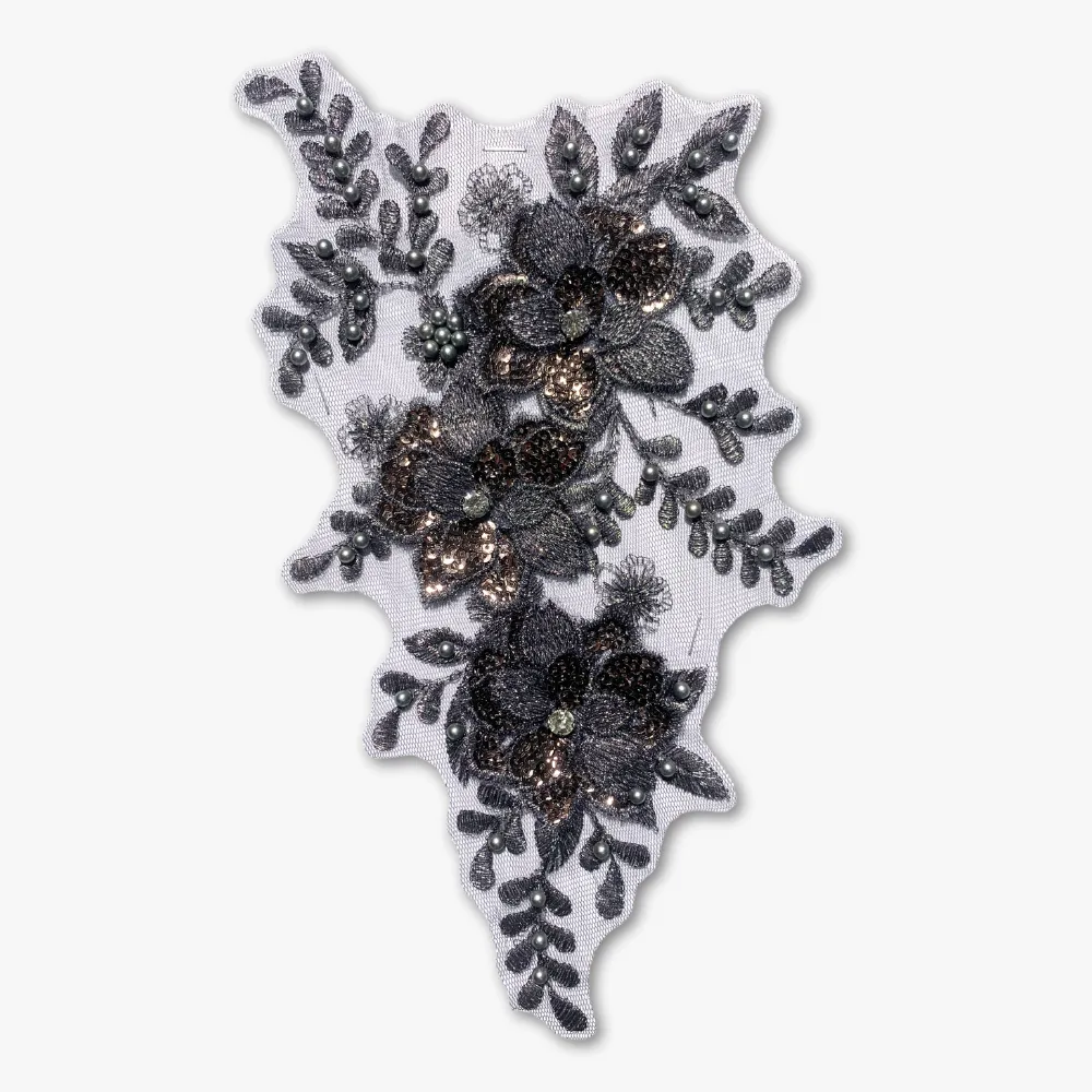 Beaded Bridal Motif - Graceful Slate