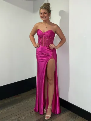 Beaded Sweetheart Mermaid Long Prom Dresses