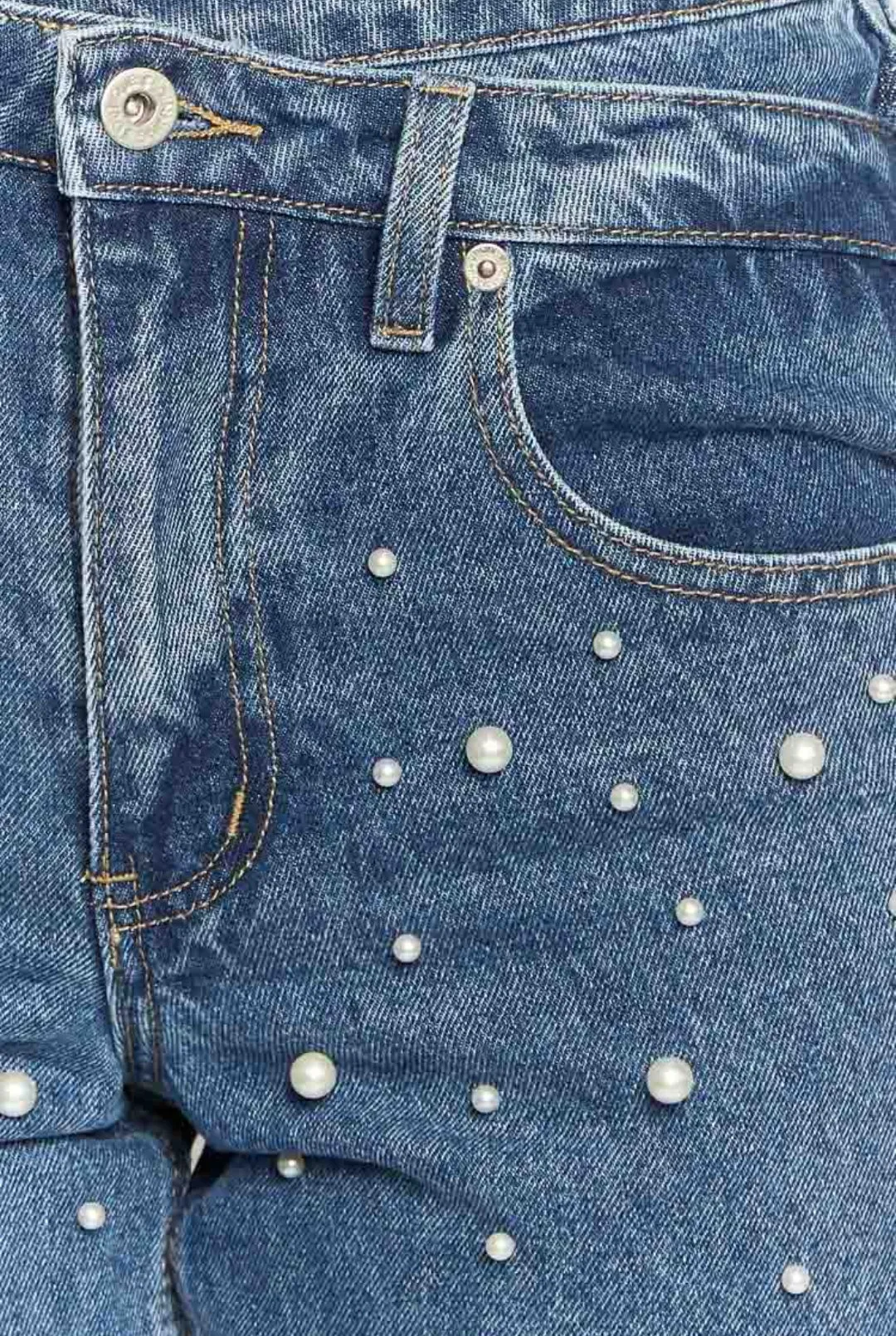 Beate® | Women'S High Waist Beaded Jeans Cargo