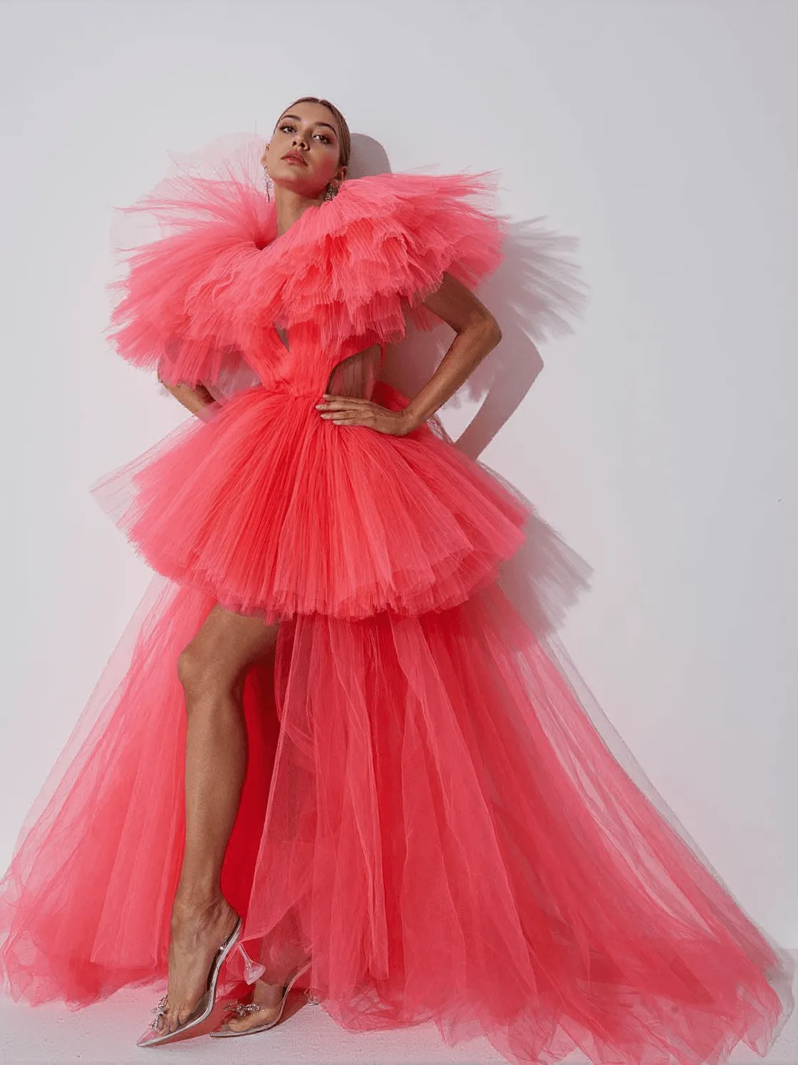 Bibi Plunge Cutout Tulle Dress