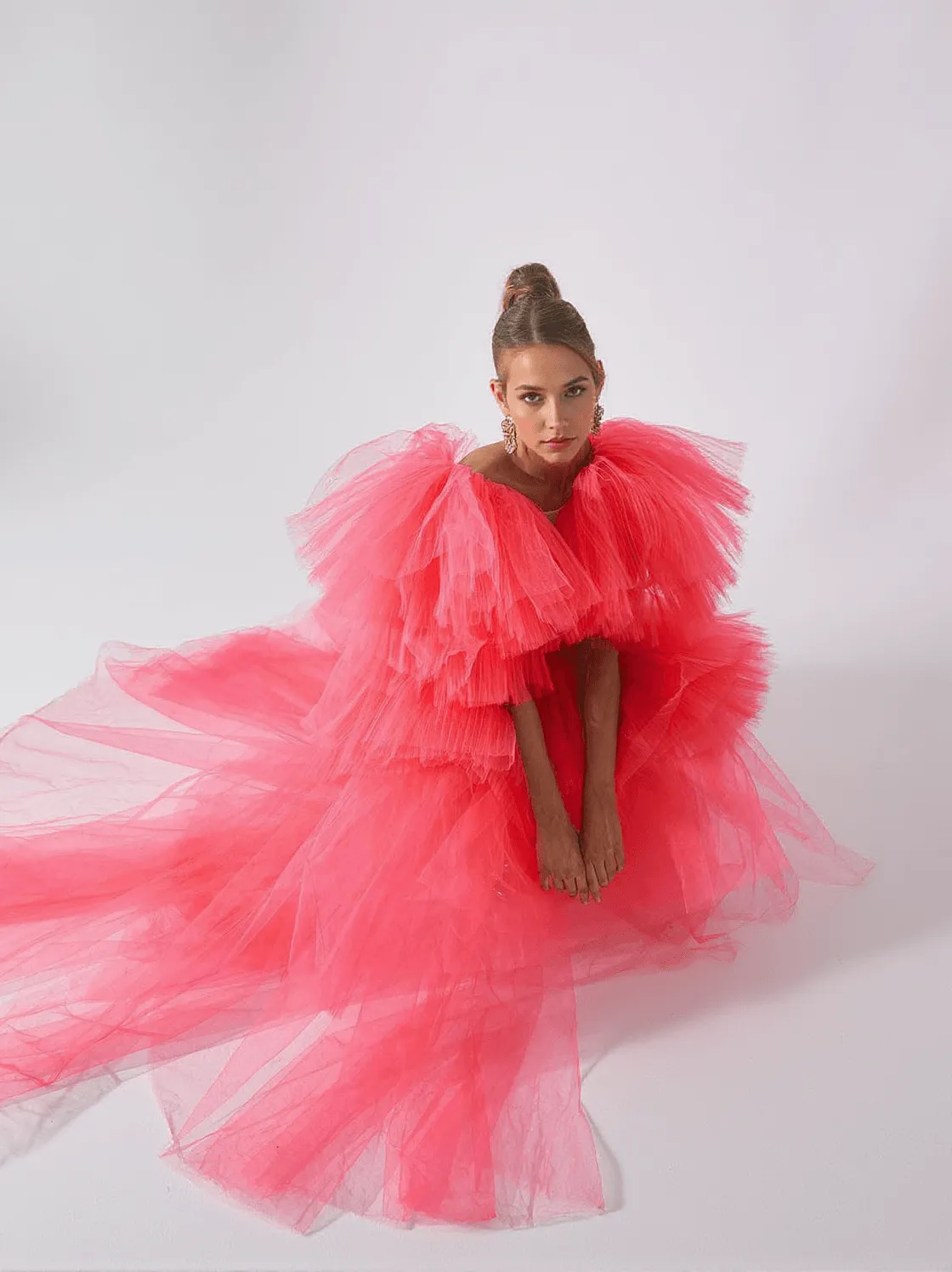 Bibi Plunge Cutout Tulle Dress