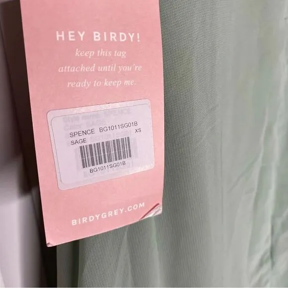 Birdy Grey Spence Sage Green Bridesmaid Formal Prom Gown Convertible XS NEW