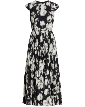 Black Chalk Printed Midi Dress