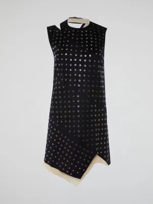 Black Embellished Cut Out Dress