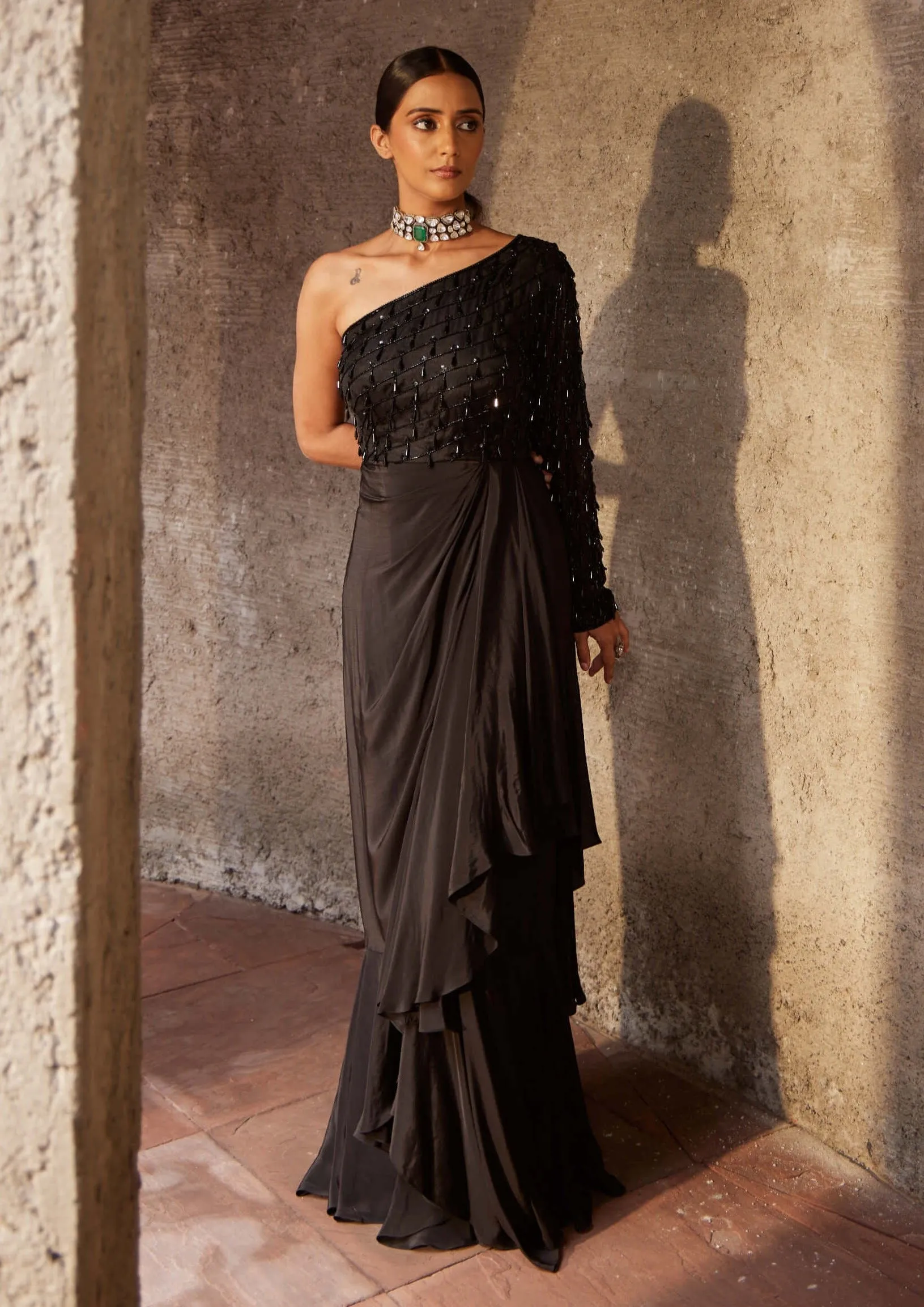 Black husna utsav gown