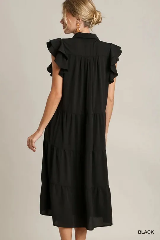 Black Ruffled Up Dress