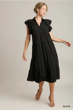 Black Ruffled Up Dress