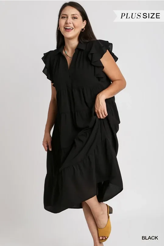 Black Ruffled Up Dress