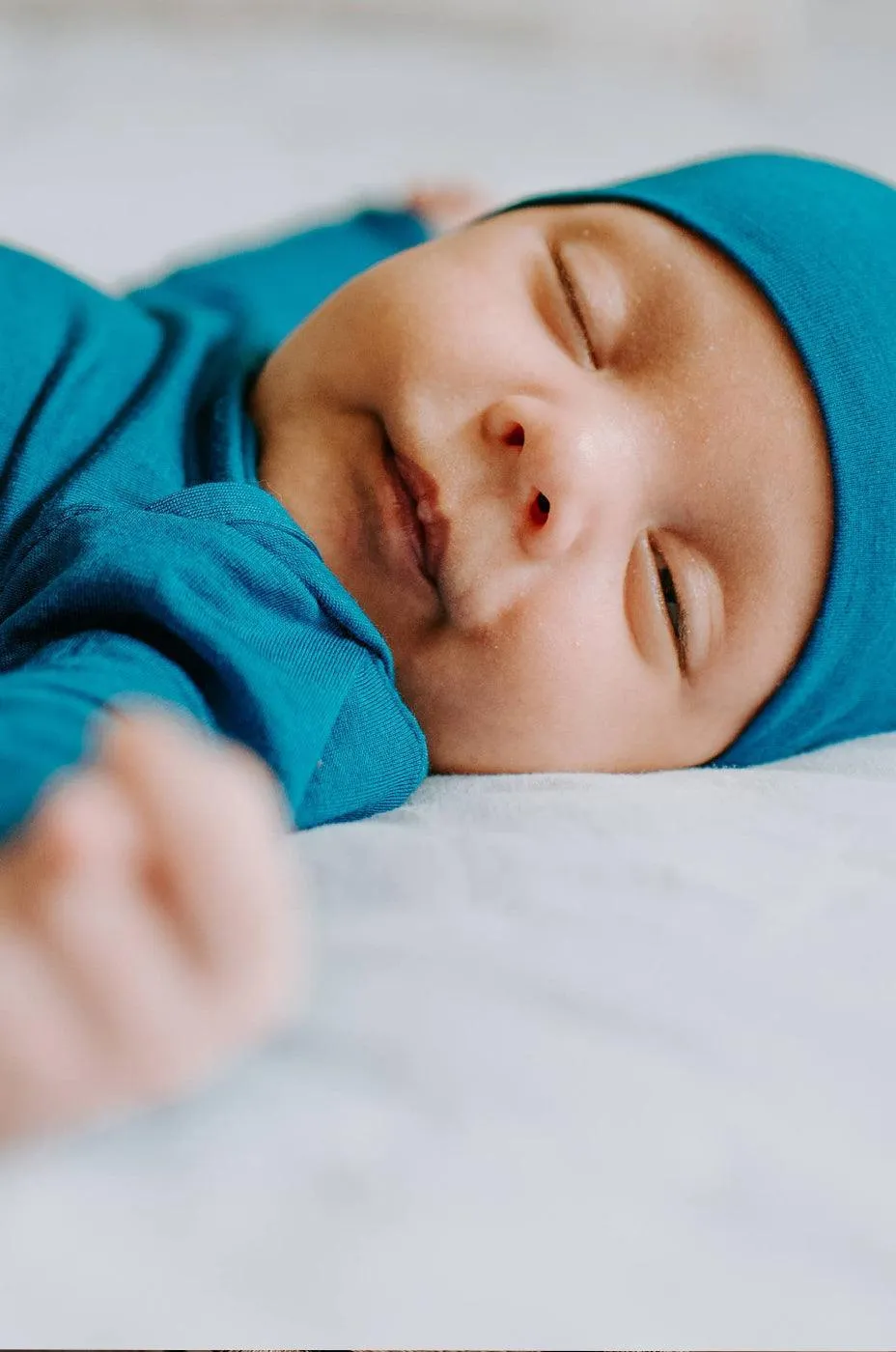 Blue Knotted Newborn Gown Set