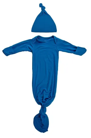Blue Knotted Newborn Gown Set