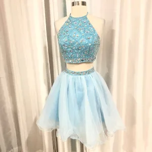 BOUTIQUE Short Light Blue Two Piece Gown Size 6