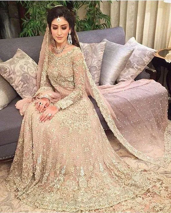 Bridal lahnga in lilac pink and silver color M#B 115