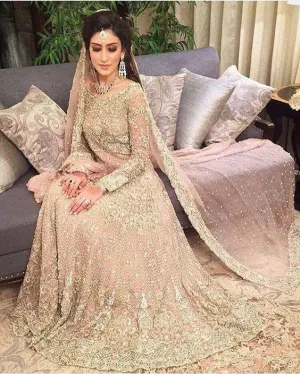 Bridal lahnga in lilac pink and silver color M#B 115