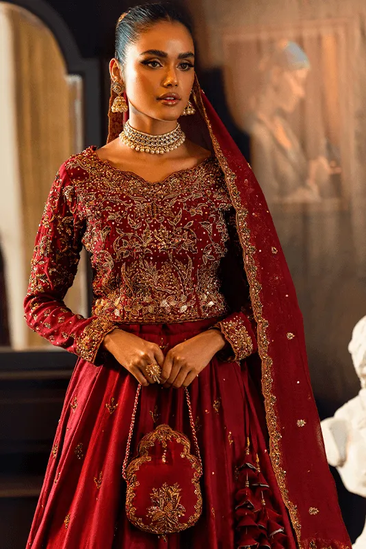 Bridal Maroon lehenga Choli