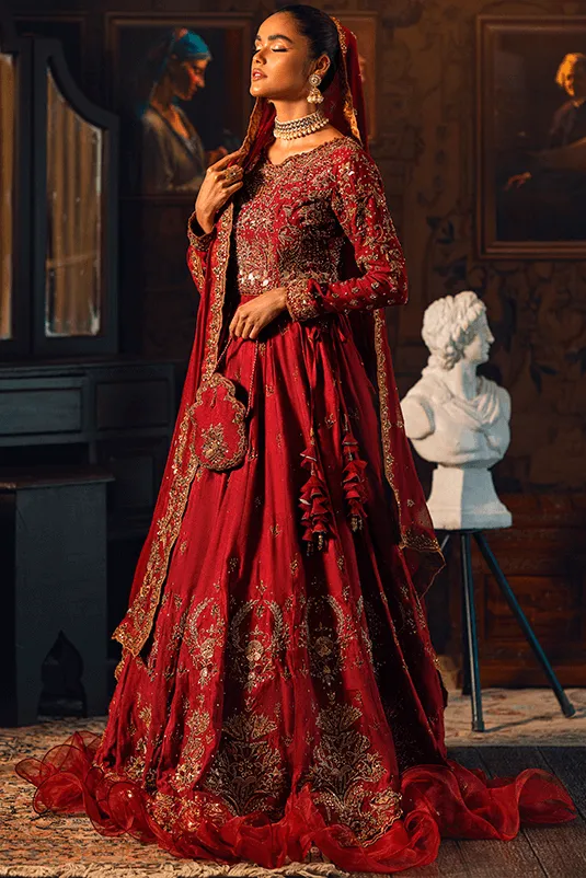 Bridal Maroon lehenga Choli