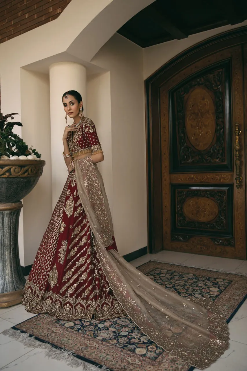 Bridal Wedding Dress in Choli Dupatta and Lehenga Style AR-2011