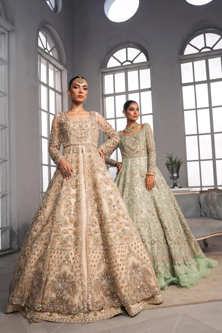 Bridal Wedding Dress  in Gown Lehenga Style