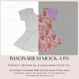 Brielle Short Sleeve Peplum Top Mock Up, Realistic Clothing Mockup for Photoshop and Procreate