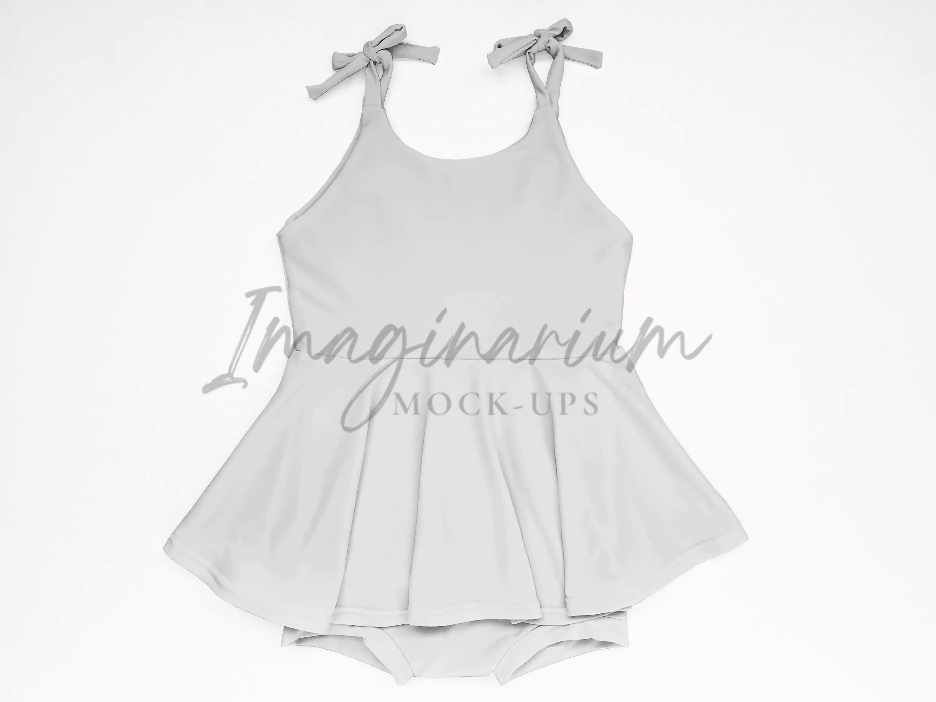Brielle Tie Strap Skirted Romper Mock Up, Realistic Clothing Mockup for Photoshop and Procreate