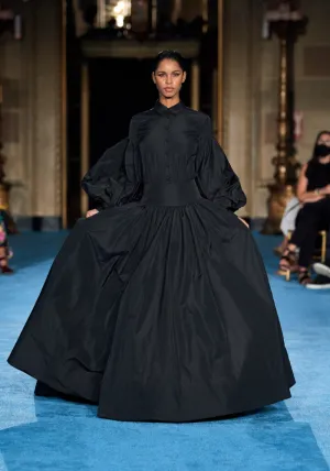 Bubble Sleeve Button Down Gown