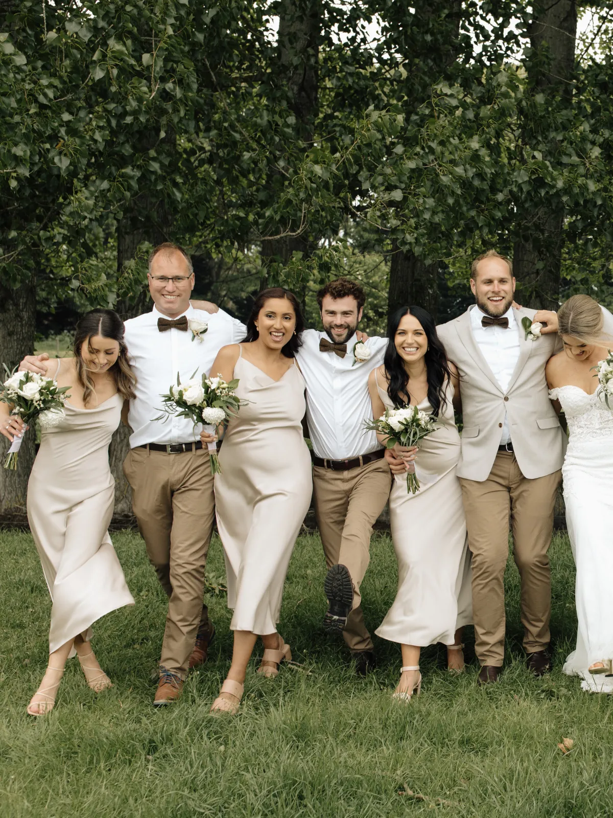 Champagne Bridesmaid Dress- Cowl Neck