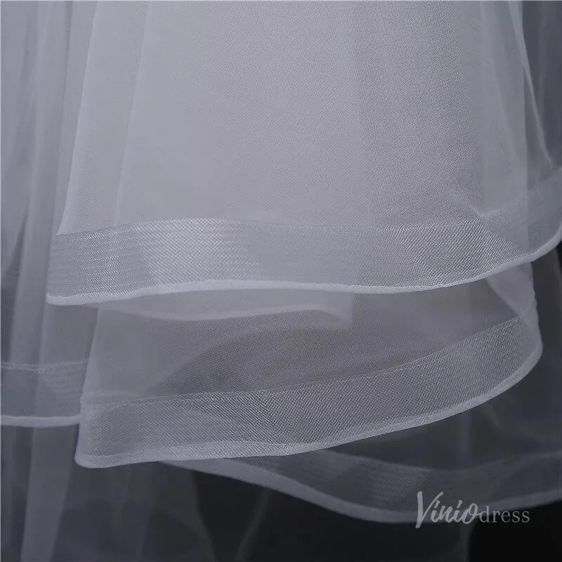 Cheap 2 Tier Short Blusher Veil Viniodress TS17133
