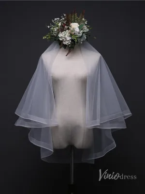 Cheap 2 Tier Short Blusher Veil Viniodress TS17133